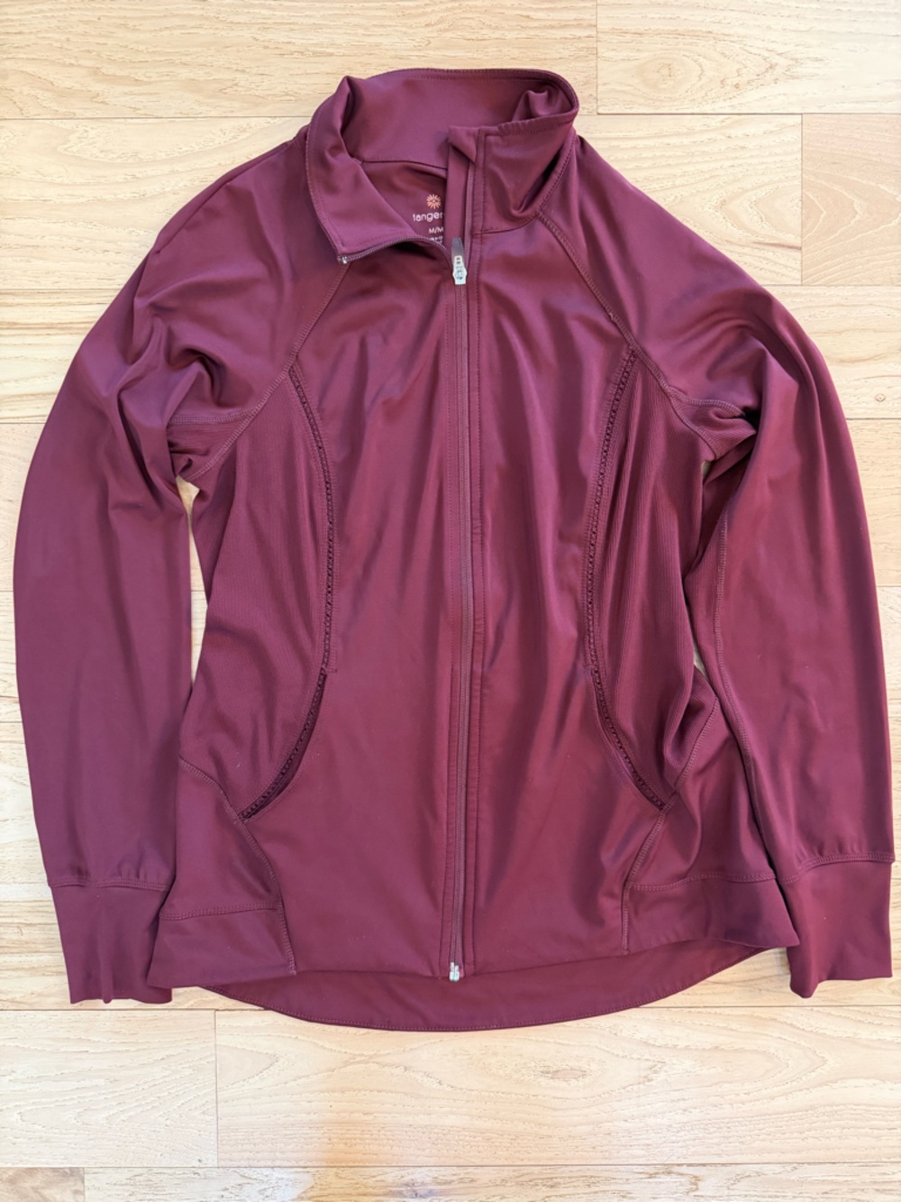 Tangerine athletic zip up long sleeve size medium